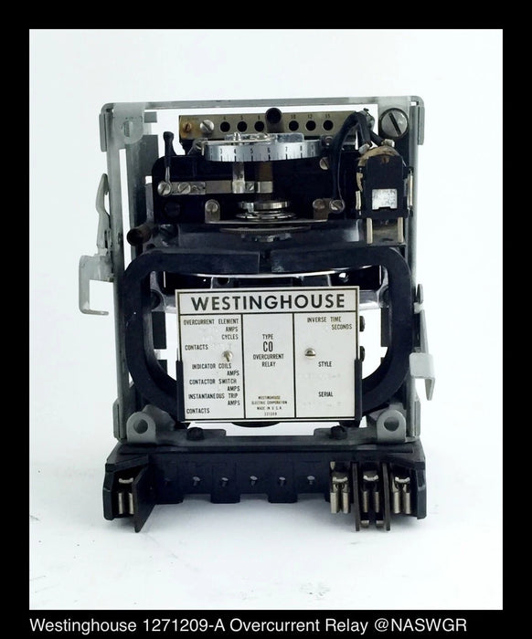 Westinghouse overcurrent relay on a white background