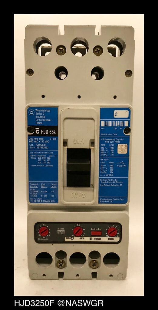 Westinghouse HJD3250F Molded Case Circuit Breaker - 250 Amp
