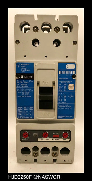 Westinghouse HJD3250F Molded Case Circuit Breaker - 250 Amp