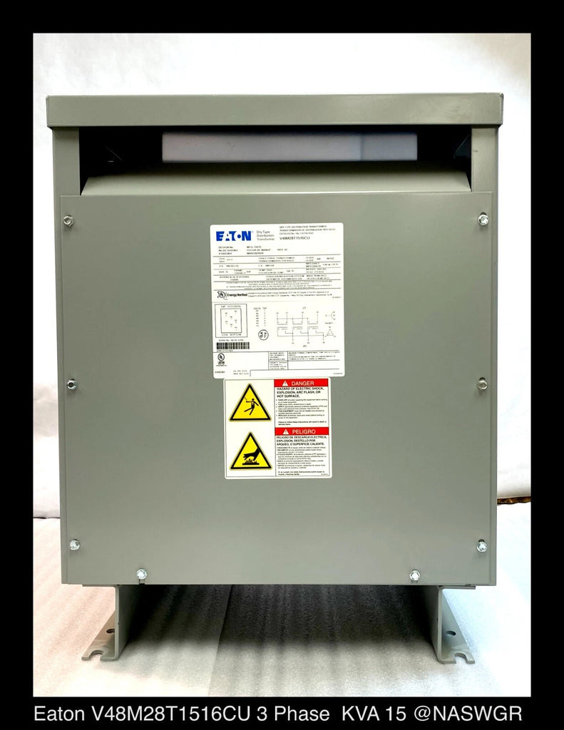 Eaton V48M28T1516CU Energy Efficient Transformer - 480:208Y/120v, 15kVA - Unused