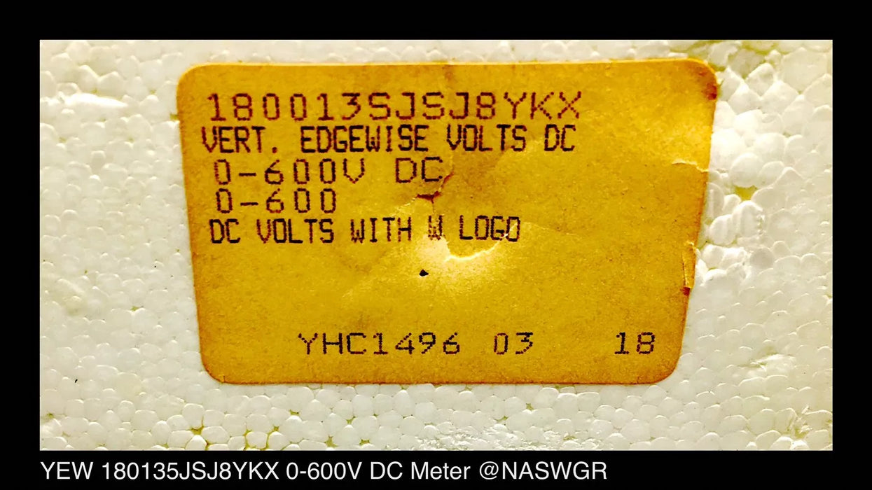 YEW 1800135JSJ8YKW - 4" Vertical Panel Meter - 0-600V DC