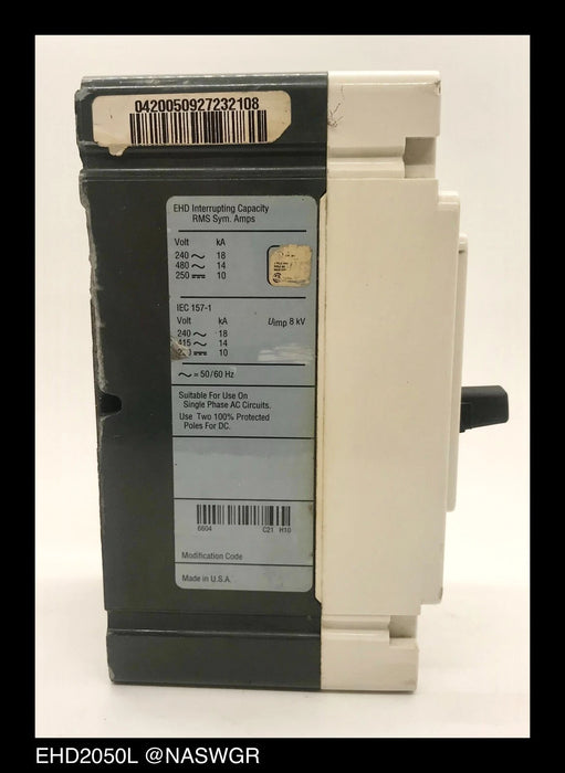 Cutler Hammer EHD2050L Molded Case Circuit Breaker - 50 Amp