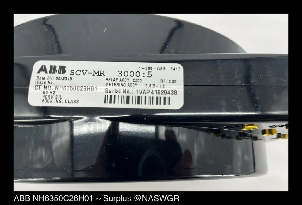 ABB 6350C26H01 SCV-MR Current Transformer 3000:5A Ratio - Surplus