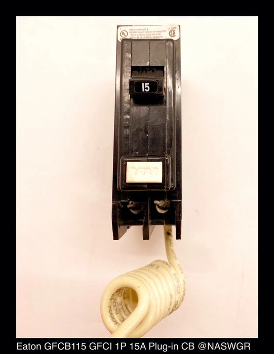 Eaton GFCB115 Ground Fault Circuit Breaker - 15 Amp - 2 Pack - Unused Surplus