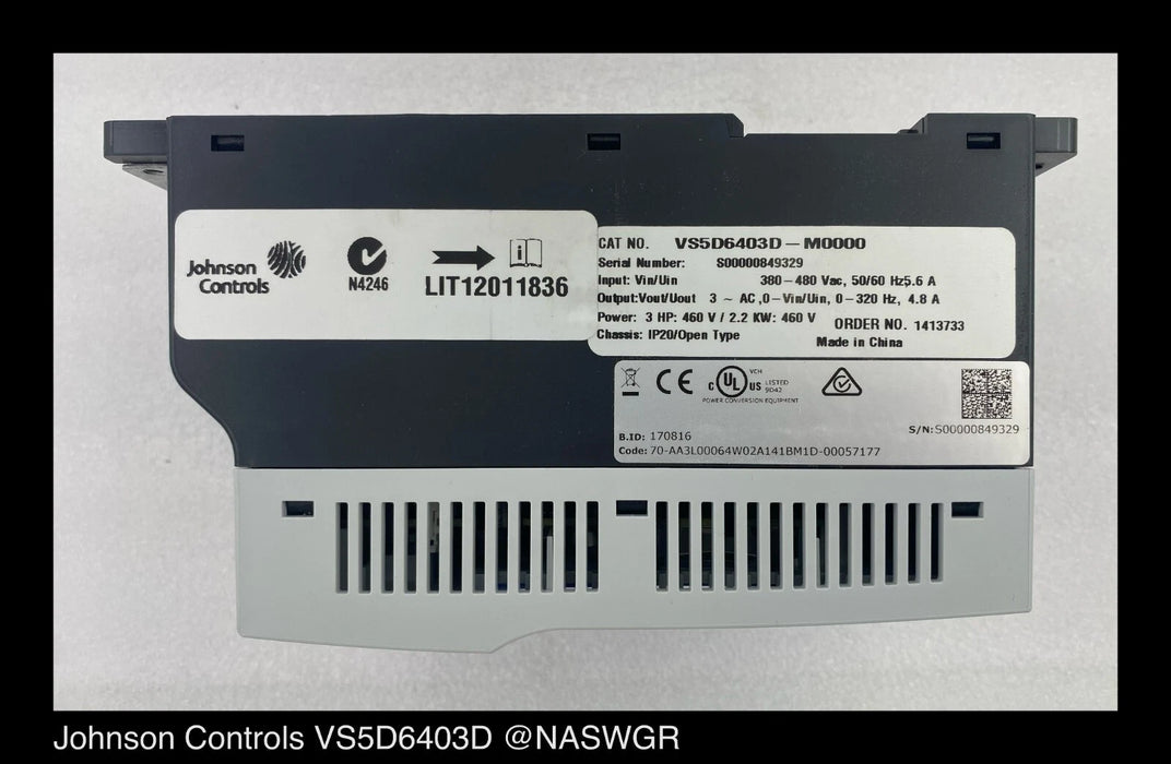 Johnson Controls VS5D6403D-M0000 HVAC Drives 3HP VSD II Micro Drive Series