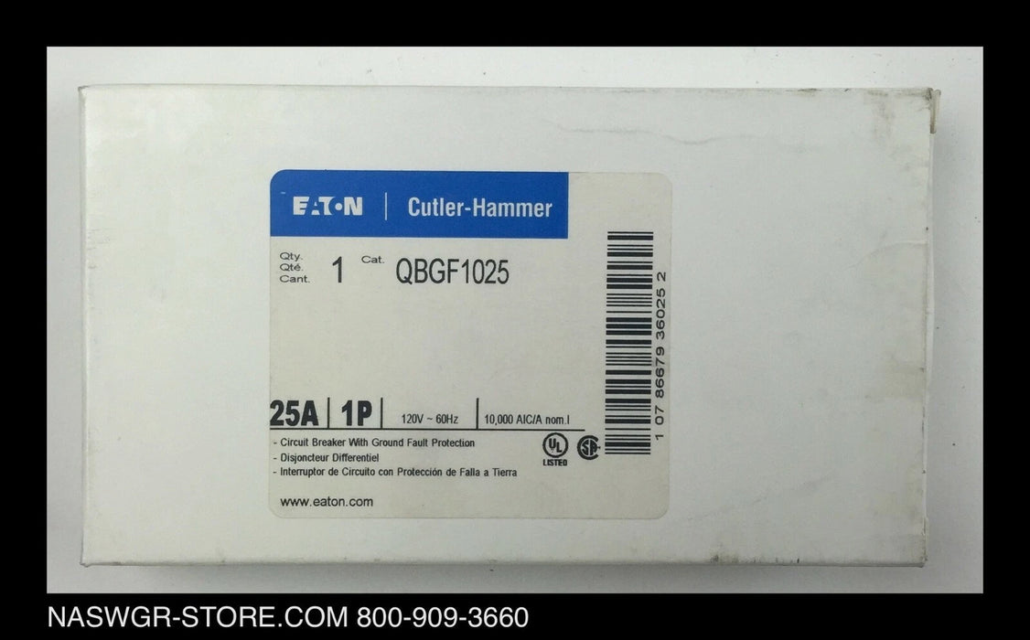 Eaton QBGF1025 Molded Case Circuit Breaker - 25 Amp - Unused Surplus