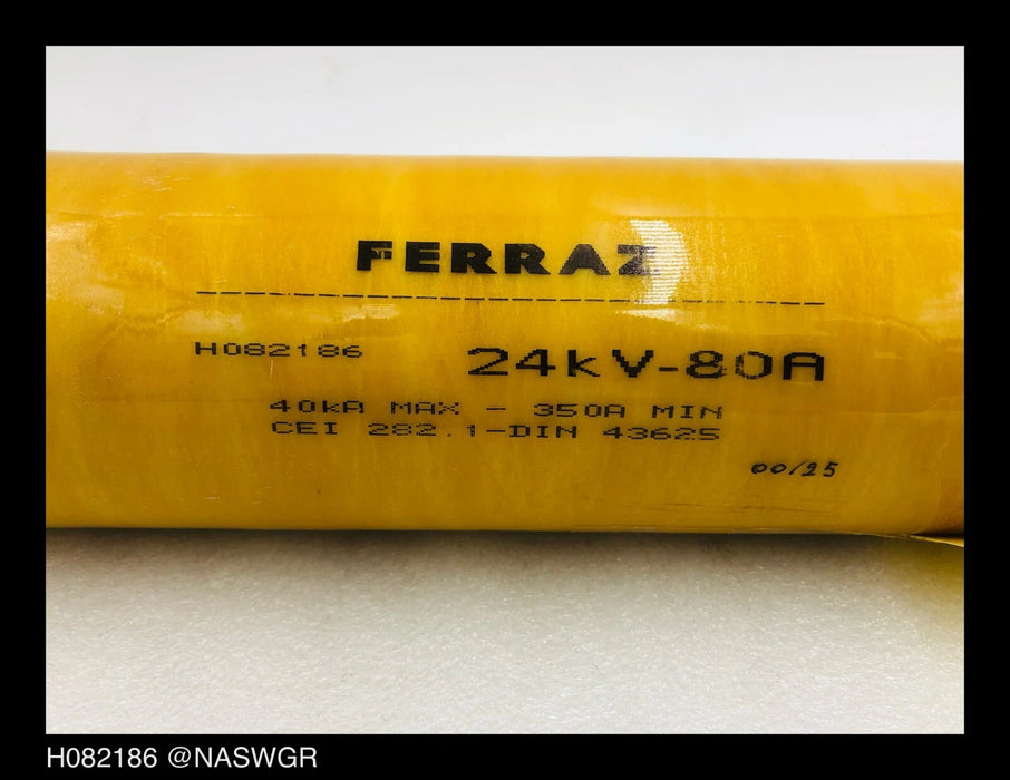 H082186 , Ferraz H082186 Fuse , 24 kV - 80A , 40 kA Max. , Unused Surplus , H082186