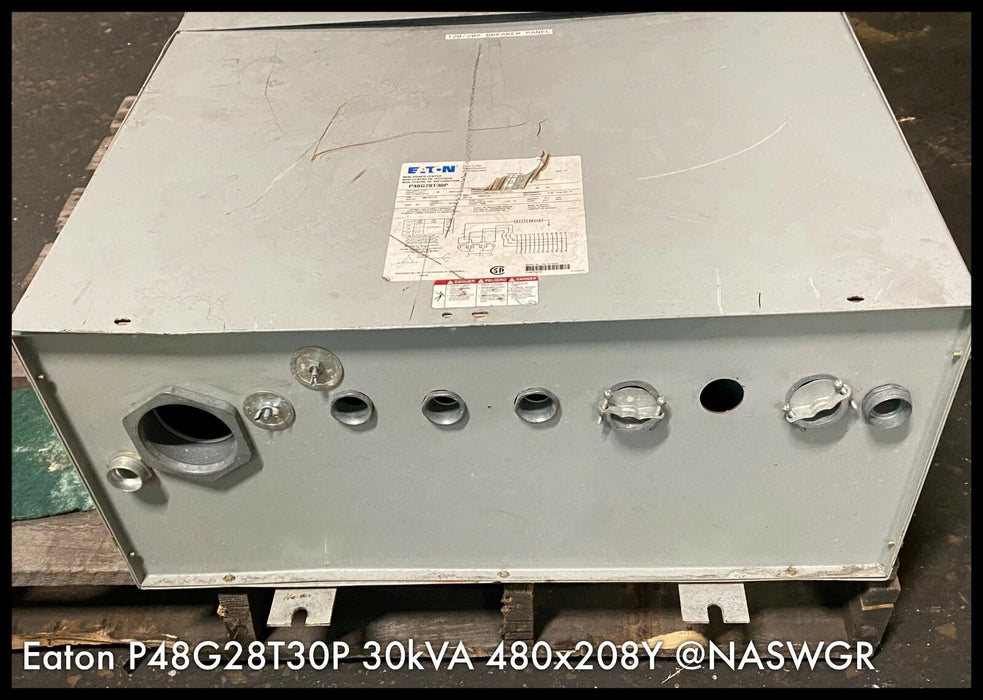 Eaton Power Center P48G28T30P - 30 KVA 480V x 208/120V, 3Ø-4W - 24Ckt Panel