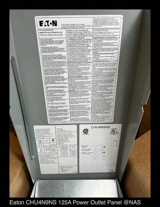 Eaton CHU4N9NS 125A Power Outlet Meter Panel - Unused
