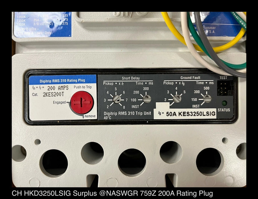 Cutler Hammer HKD3250LSIG Molded Case Circuit Breaker -200 Amp- Unused/Warranty