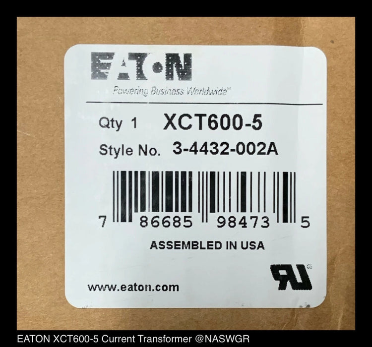 Eaton XCT600-5 External Current Transformer - 600:5 - Unused Surplus