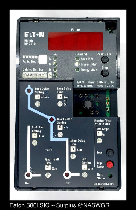 Eaton Digitrip RMS 810 - S86LSIG - Tested/1Yr Warranty