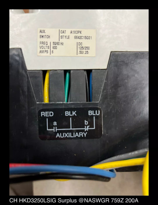 Cutler Hammer HKD3250LSIG Molded Case Circuit Breaker -200 Amp- Unused/Warranty