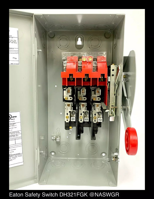 Eaton DH321FGK Heavy Duty Safety Switch - 30A/240V/3P/N1 - Unused