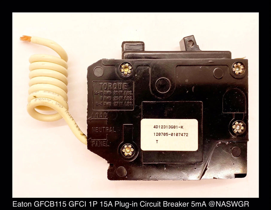 Eaton GFCB115 Ground Fault Circuit Breaker - 15 Amp - 2 Pack - Unused Surplus