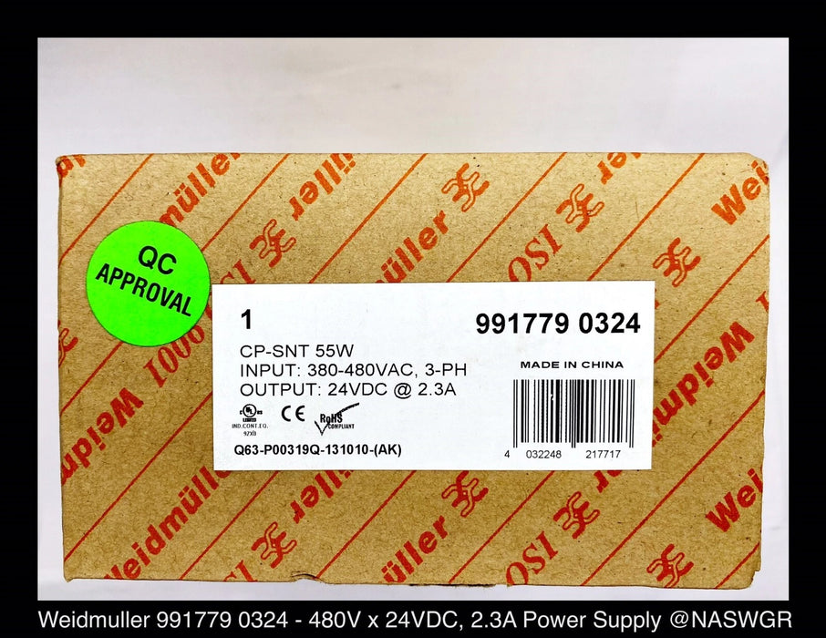 Weidmüller 9917790324 AC/DC CONVERTER 24V 55W - Unused Surplus