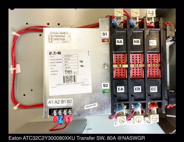 Eaton ATC3C2X30080XKU Automatic Transfer Switch - 80A/120-480V/3P - Unused