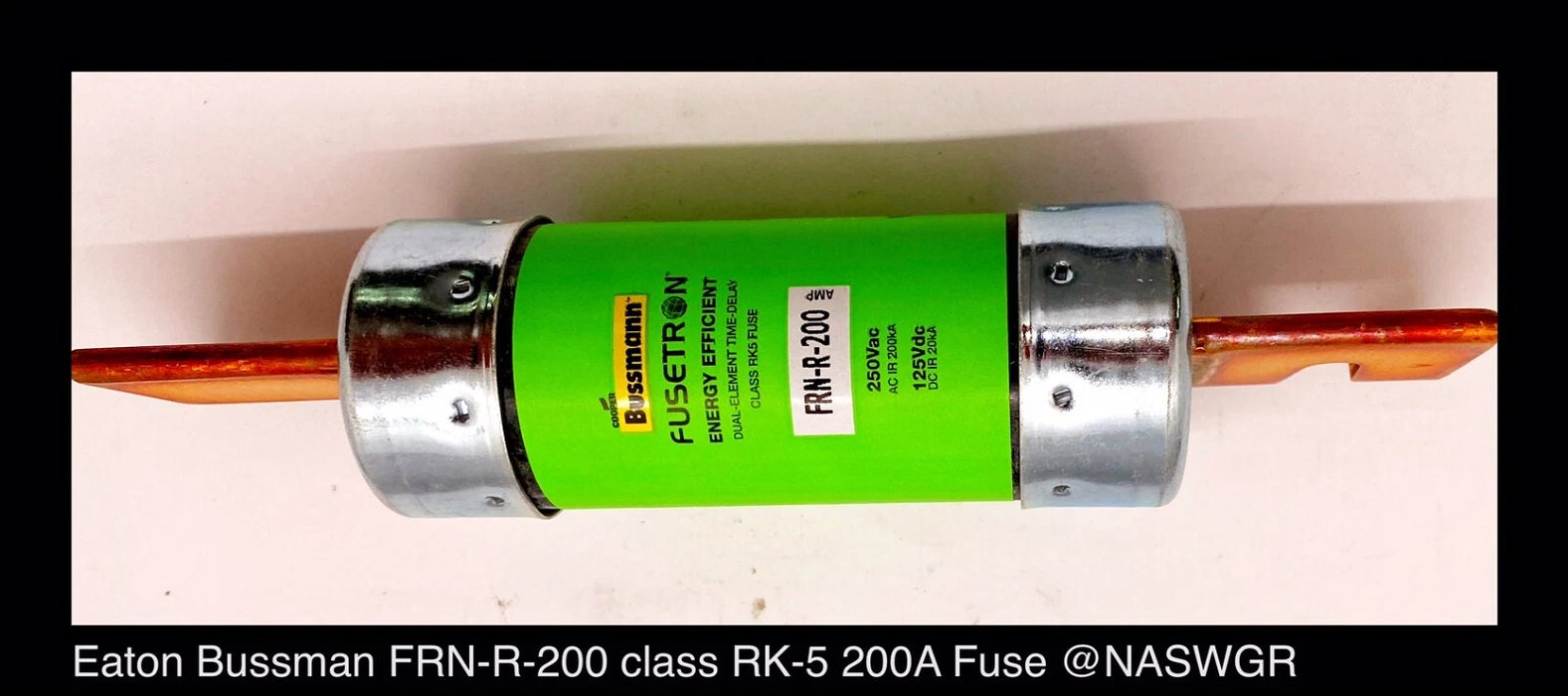 Eaton Bussman FRN-R-200 Class RK5 Fusetron® 200Amp Fuse - Unused Surplus