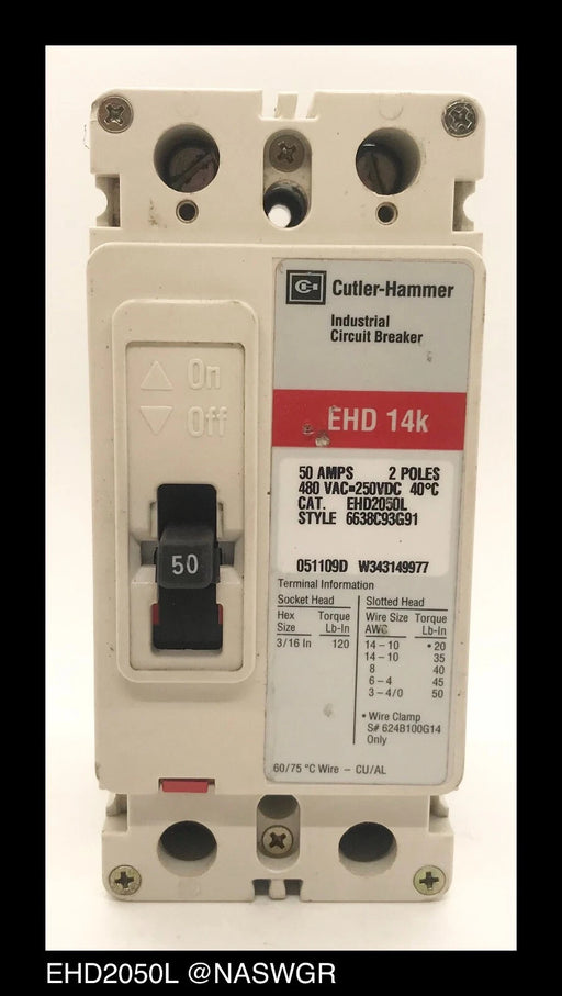 Cutler Hammer EHD2050L Molded Case Circuit Breaker - 50 Amp