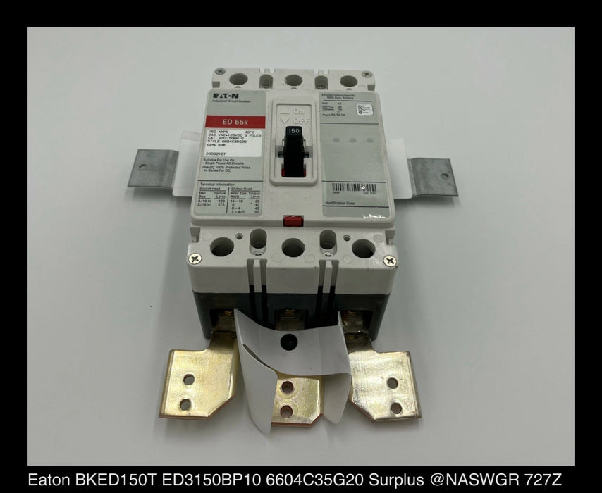 Eaton BKED150T Main or Subfeed Breaker Kit 150A - ED3150BP10 - Surplus