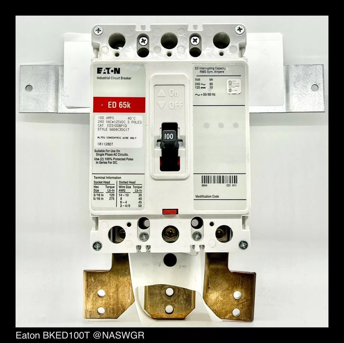 Eaton BKED100T Main or Subfeed Breaker Kit - 100 Amp - Unused Surplus ED3100BP10