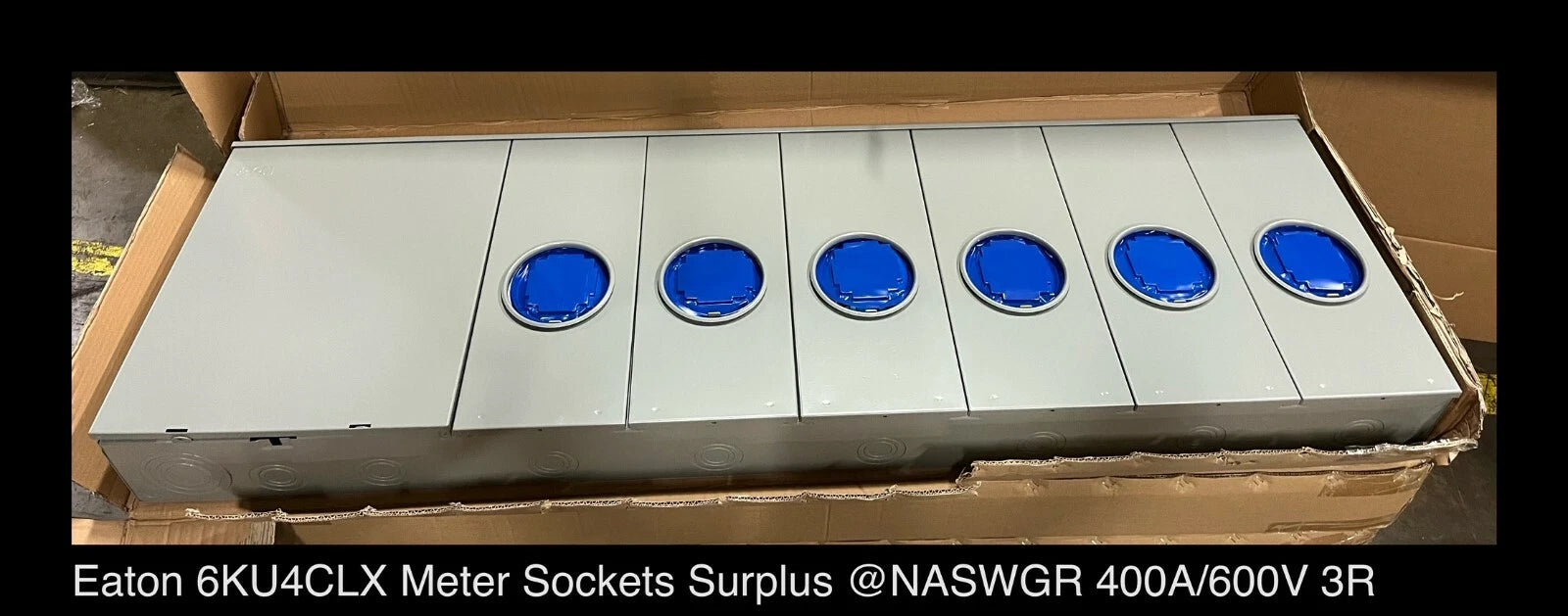 Eaton 6KU4CLX Multi-Gang Meter Socket - 400A/600V/N3R/6Gang - Unused