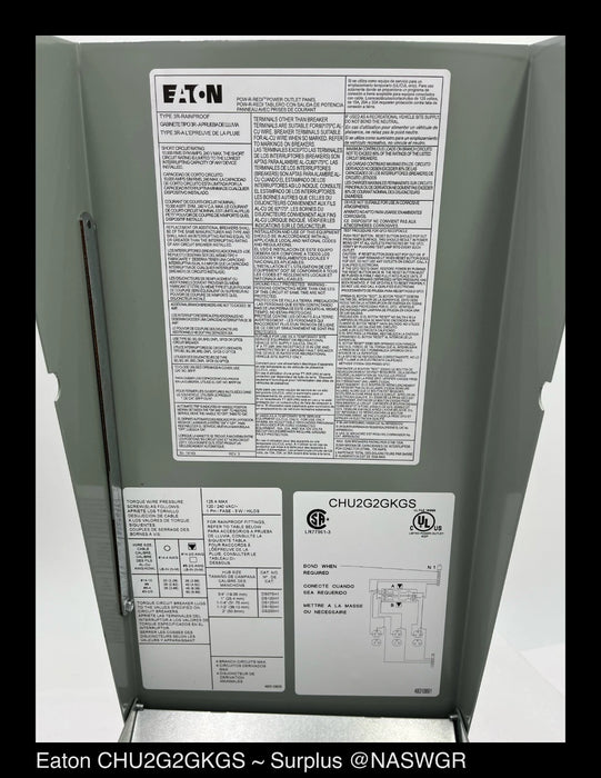 Eaton CHU2G2GKGS 125A Power Outlet Panel - Unused Surplus