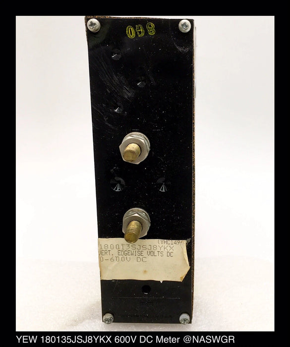 YEW 1800135JSJ8YKW - 4" Vertical Panel Meter - 0-600V DC
