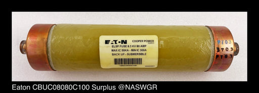 Eaton Cooper Power Series CBUC08080C100 Current Limiting Backup Fuse - Surplus