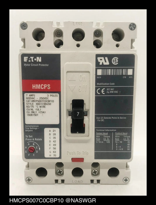 Eaton HMCPS007C0CBP10 Motor Circuit Protector - 7 Amp