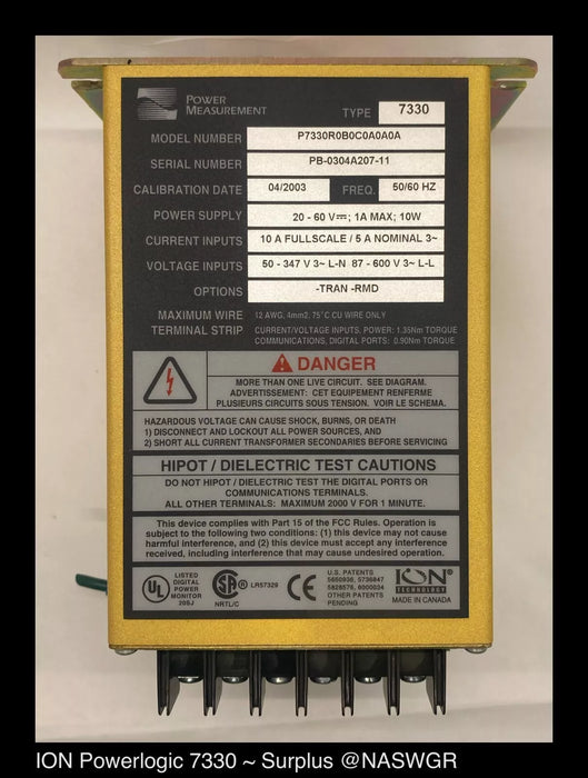 Power Measurement ION7330 - P7330R0B0C0A0A0A