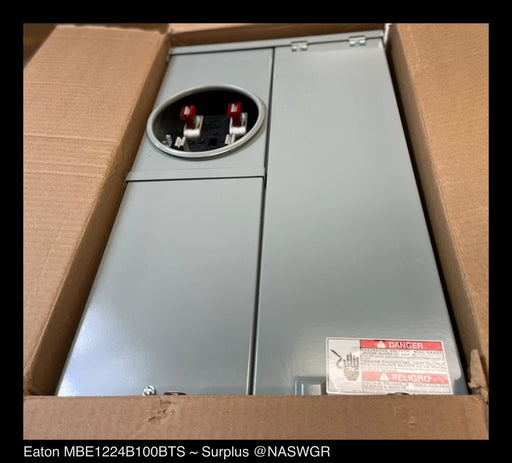 Eaton MBE1224B100BTS Meter Breaker EUSERC Type BR - 100A-120/240V - Surplus - 3R