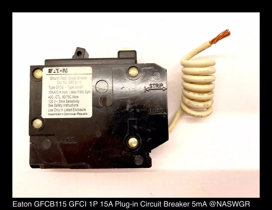 Eaton GFCB115 Ground Fault Circuit Breaker - 15 Amp - 2 Pack - Unused Surplus