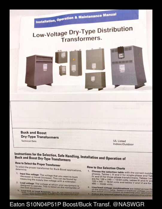 Eaton S10N04P51P Boost/Buck Encapsulated Transformer .5KVA - Surplus