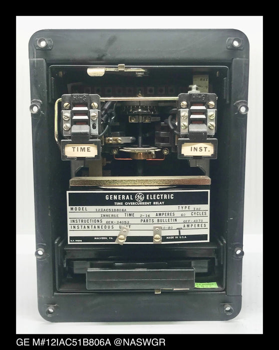 GE 12IAC51B806A Overcurrent Relay - 2/16 Amp