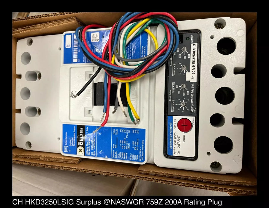 Cutler Hammer HKD3250LSIG Molded Case Circuit Breaker -200 Amp- Unused/Warranty