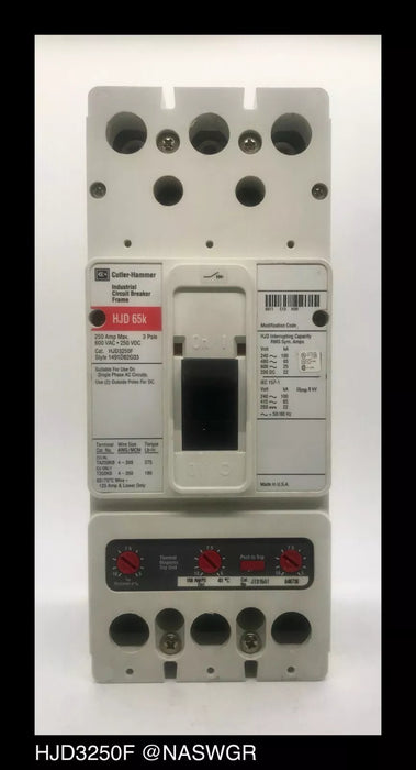 Eaton WJDN250 4/4X Enclosure Watertight Max Rating - 100 Amp Breaker Enclosed