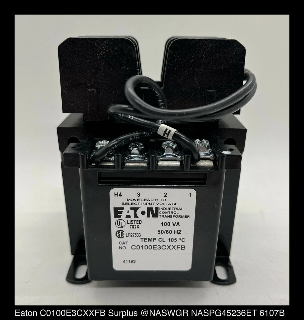 Eaton C0100E3CXXFB 100VA Industrial Control Transformer - Surplus
