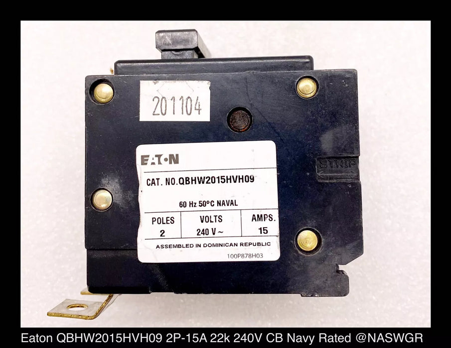 Eaton QBHW2015VH09 Molded Case Circuit Breaker - 15 Amp - Unused Surplus