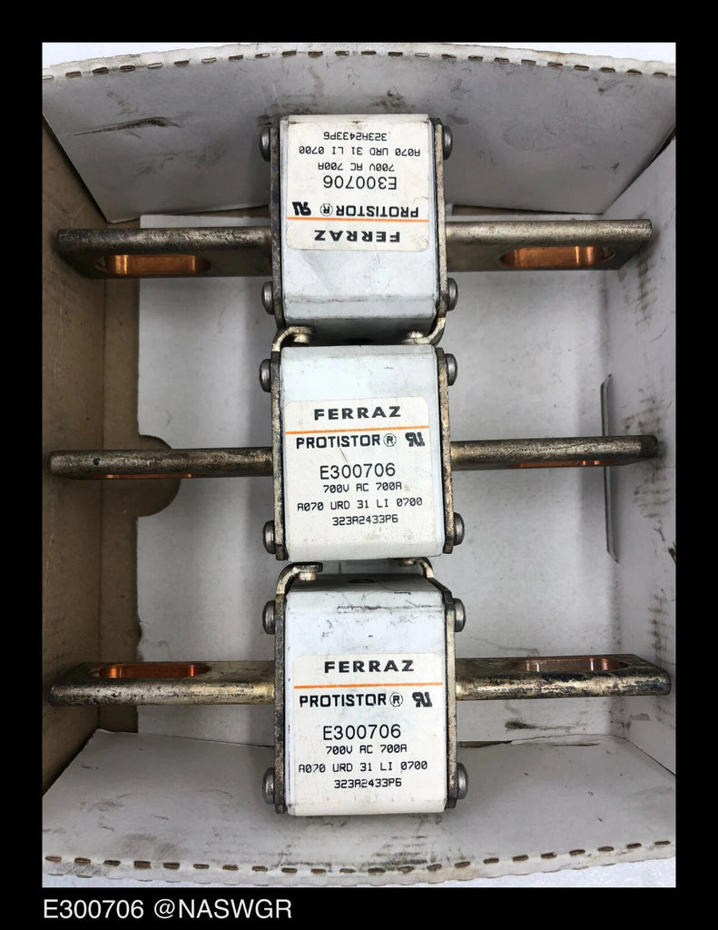 LOT OF 3 - Ferraz Protistor E300706 Fuse - Unused Surplus