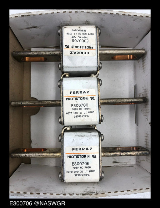 LOT OF 3 - Ferraz Protistor E300706 Fuse - Unused Surplus