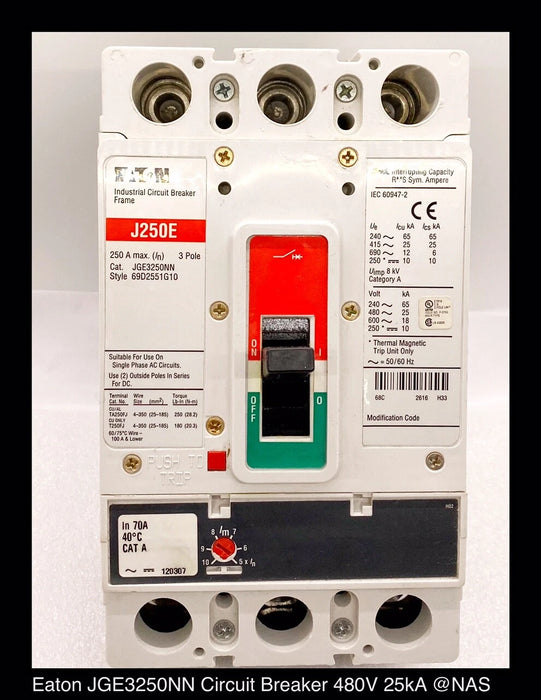 Eaton JGE3250NN Molded Case Circuit Breaker - 70 Amp