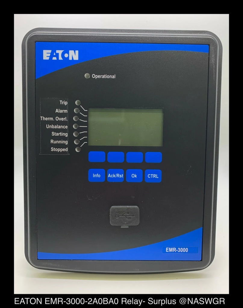 Eaton EMR-3000-2A0BA0 Motor Relay Style# 65D1005G01 - Surplus