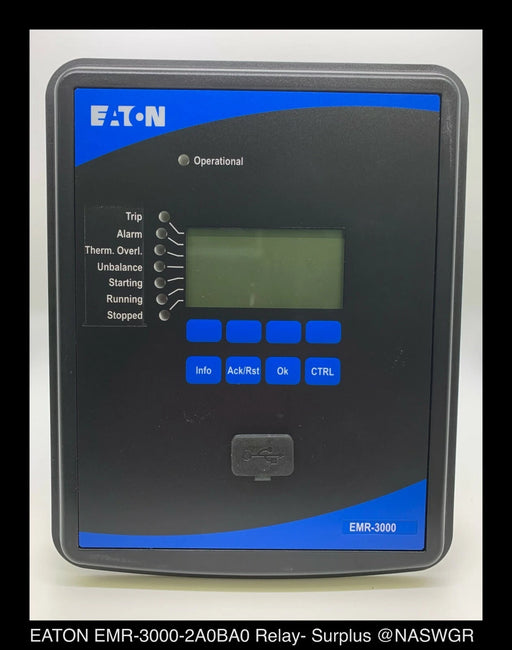 Eaton EMR-3000-2A0BA0 Motor Relay Style# 65D1005G01 - Surplus