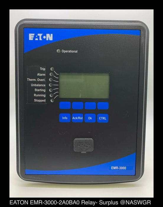 Eaton EMR-3000-2A0BA0 Motor Relay Style# 65D1005G01 - Surplus