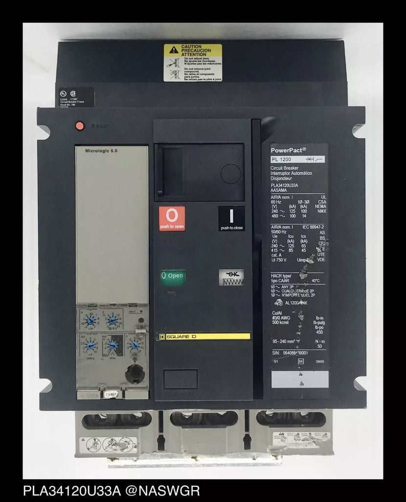 Square D PowerPact PL1200 Circuit Breaker (E/O,B/I) - 1200 Amp