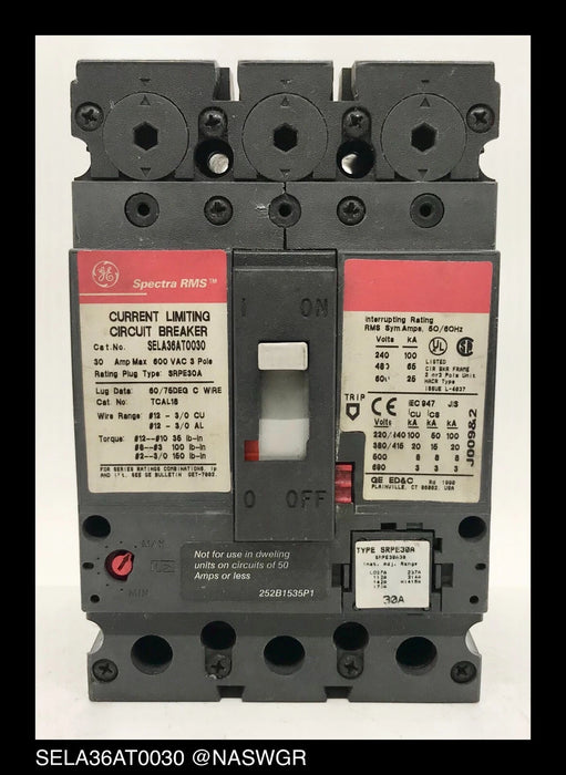 GE Spectra RMS SELA36AT0030 Circuit Breaker - 30 Amp