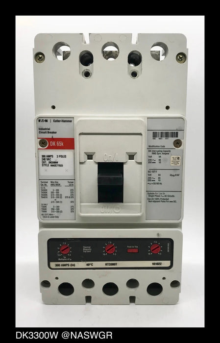 EATON Cutler-Hammer DK3300W Circuit Breaker - 300 Amp Trip