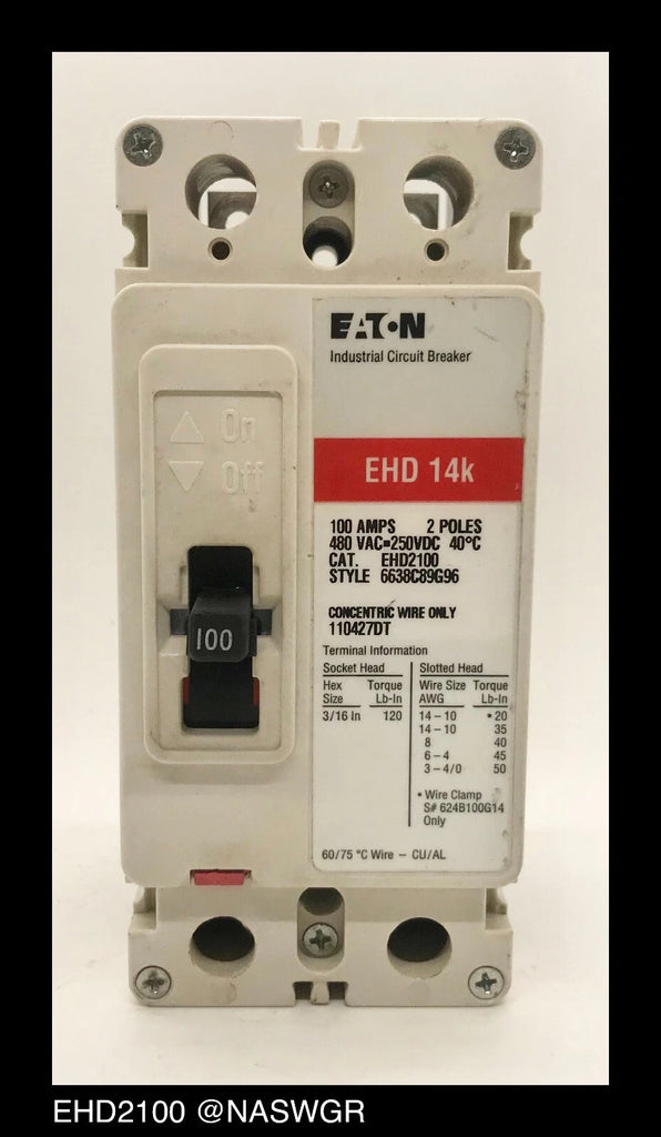 Eaton EHD2100 Molded Case Circuit Breaker - 100 Amp