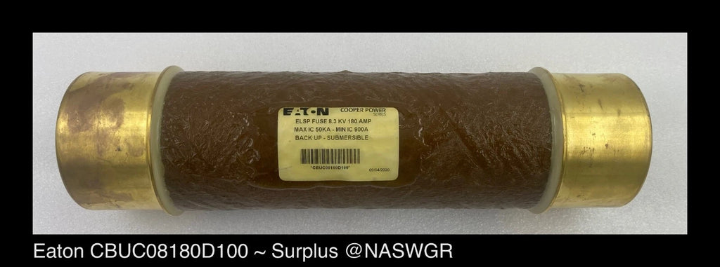Eaton Cooper Power Series CBUC08180D100 Current Limiting Backup Fuse 180 AMP
